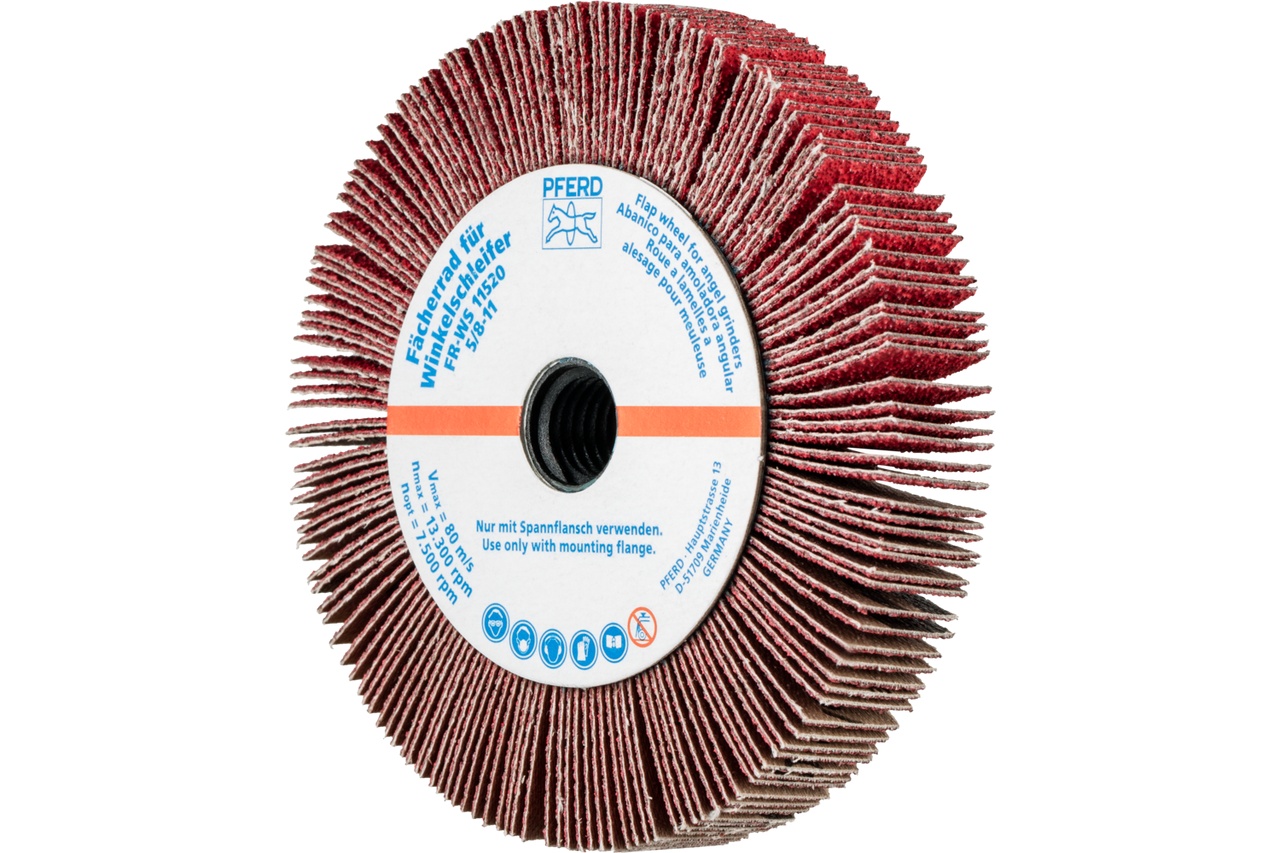 Picture of Pferd Angle Grinder Flap Wheel, 4-1/2" X 5/8 X 5/8-11, 60 Grit, Ceramic Oxide Co-Cool